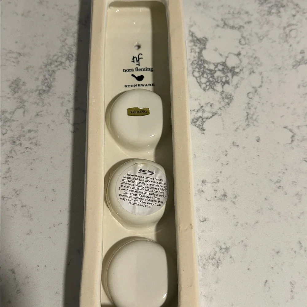 Nora Fleming Retired Pearl Dot Tealight Holder